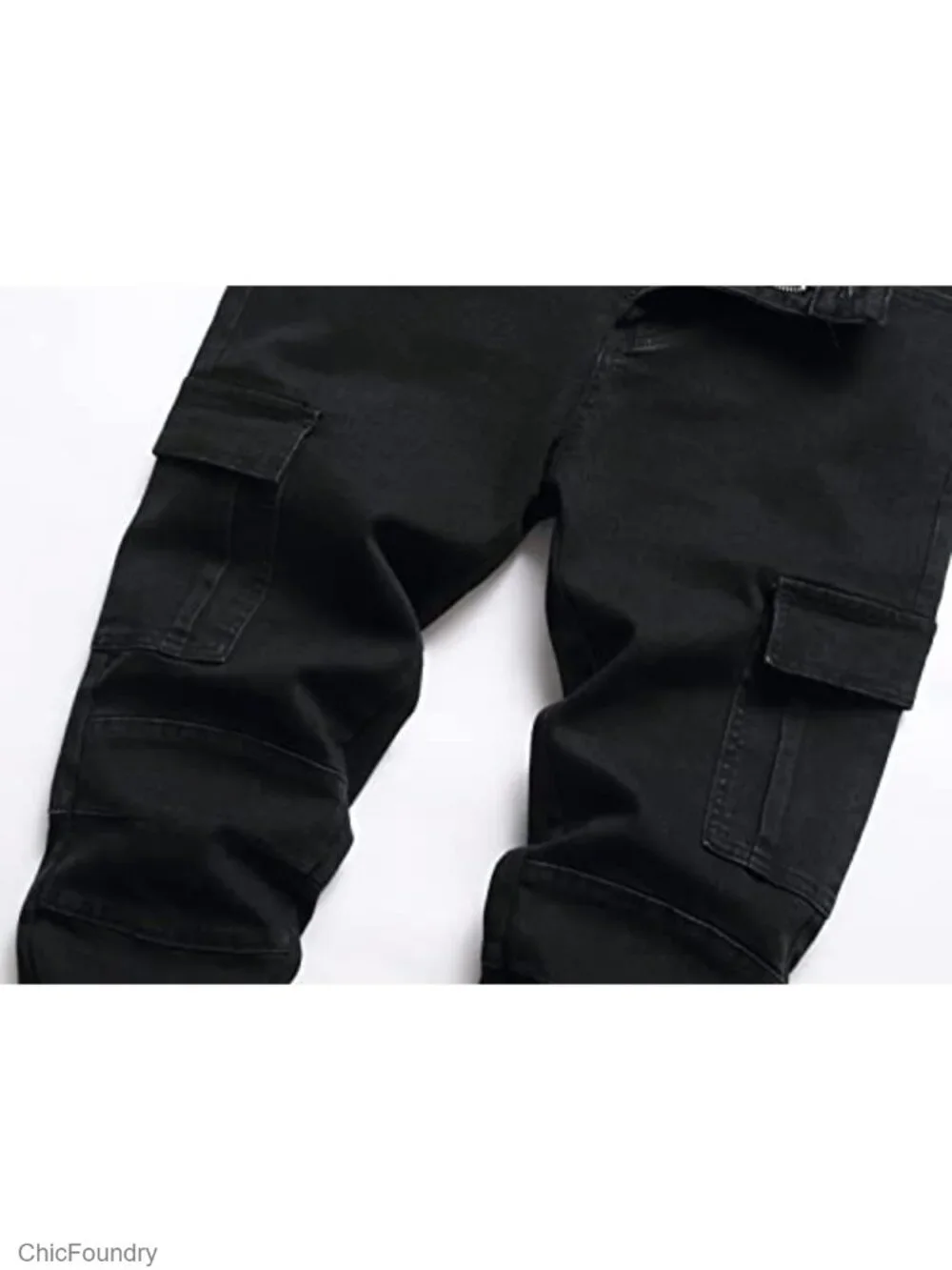 Slim Fit Stretch Ripped Skinny Jeans Straight Leg Casual Pants
